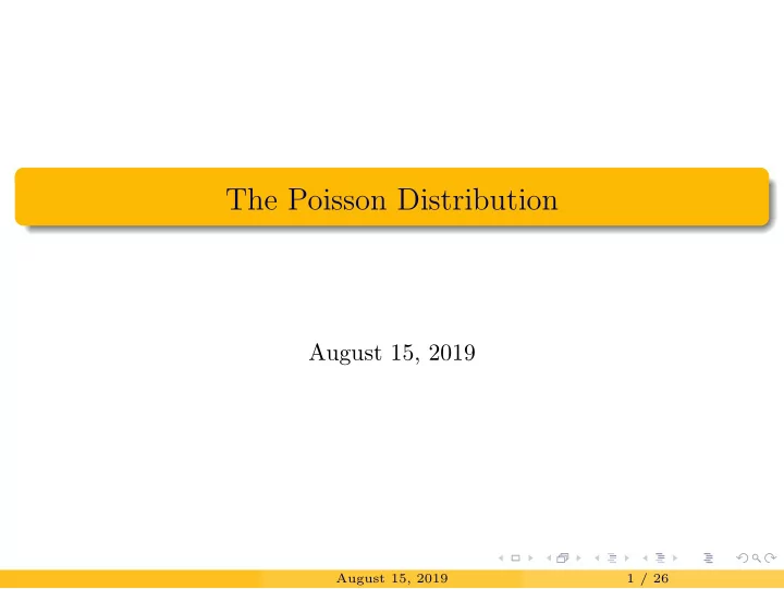 the poisson distribution