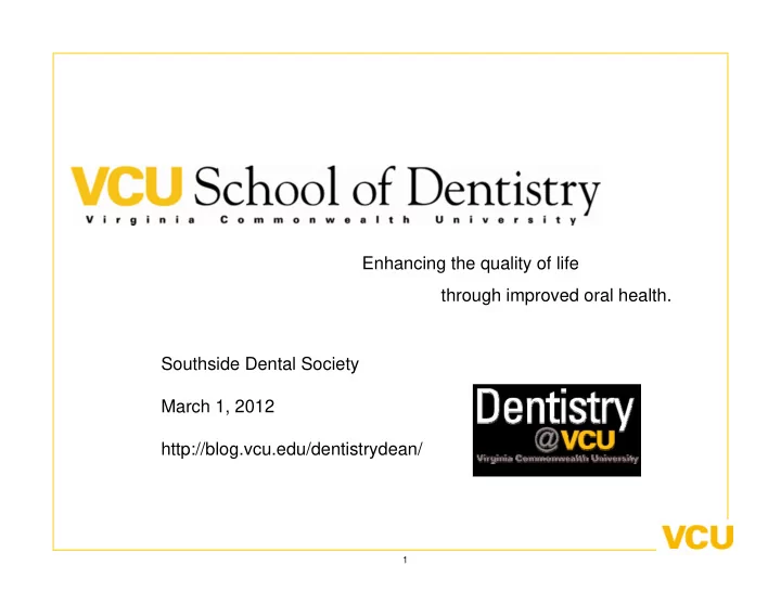 enhancing the quality of life through improved oral