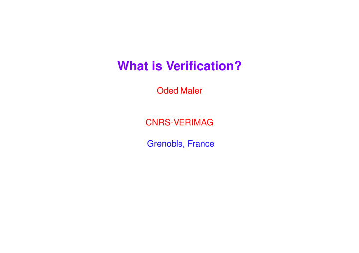 what is verification