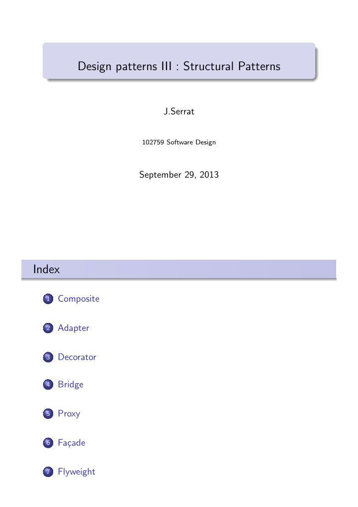 design patterns iii structural patterns