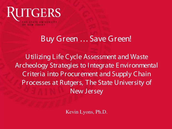 buy green save green