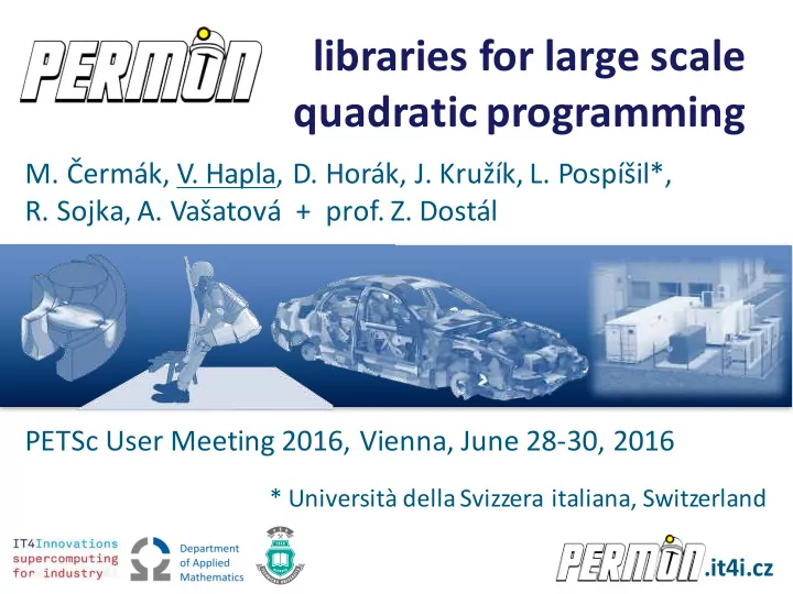 libraries for large scale quadratic programming