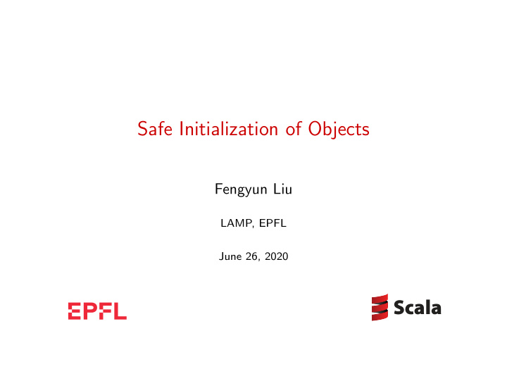 safe initialization of objects