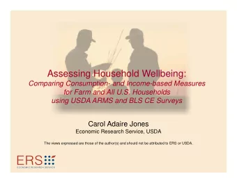 ERS  ECONOMIC RESEARCH SERVICE  Road map  Road map   Project experience using CE data  Project