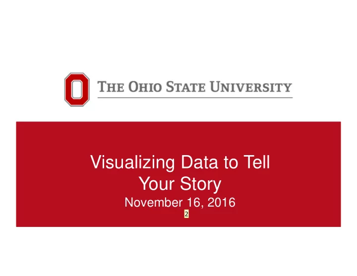 visualizing data to tell your story