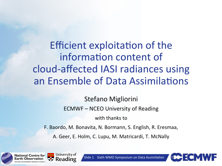 efficient exploita8on of the informa8on content of cloud