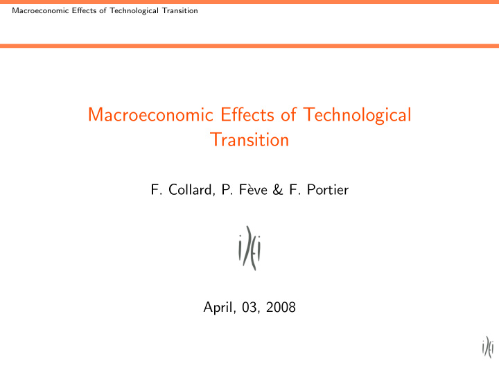 macroeconomic effects of technological transition