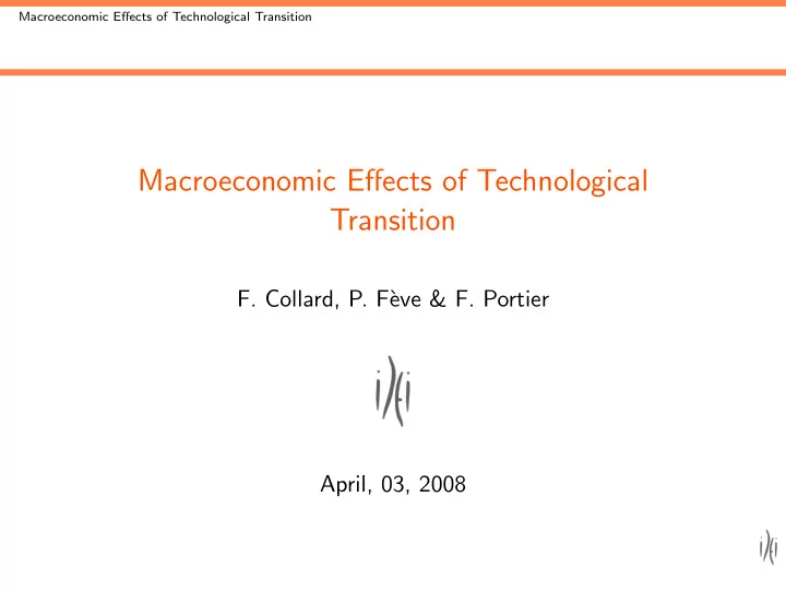 macroeconomic effects of technological transition