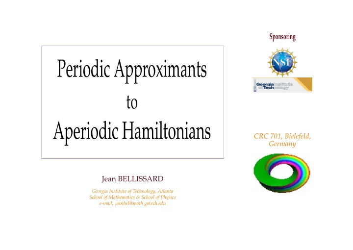aperiodic hamiltonians