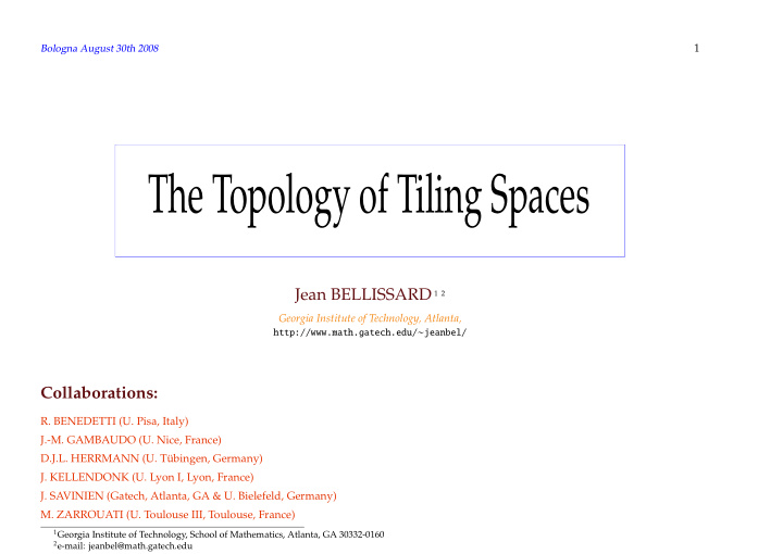 the topology of tiling spaces