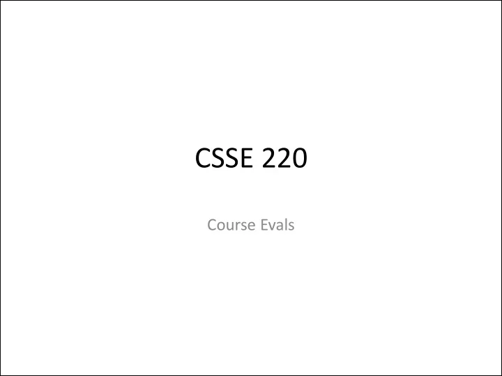 csse 220