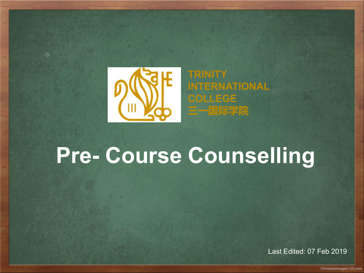 pre course counselling