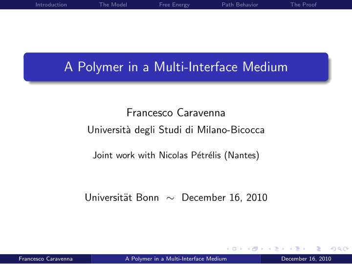a polymer in a multi interface medium