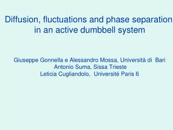 in an active dumbbell system  Giuseppe Gonnella e Alessandro Mossa, Universit di  Bari  Antonio