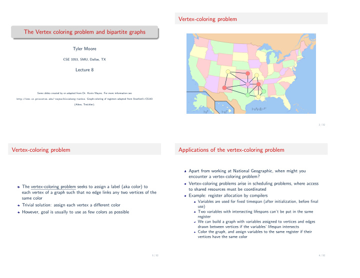 vertex coloring problem the vertex coloring problem and