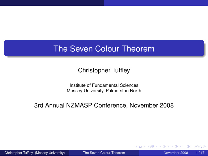 the seven colour theorem