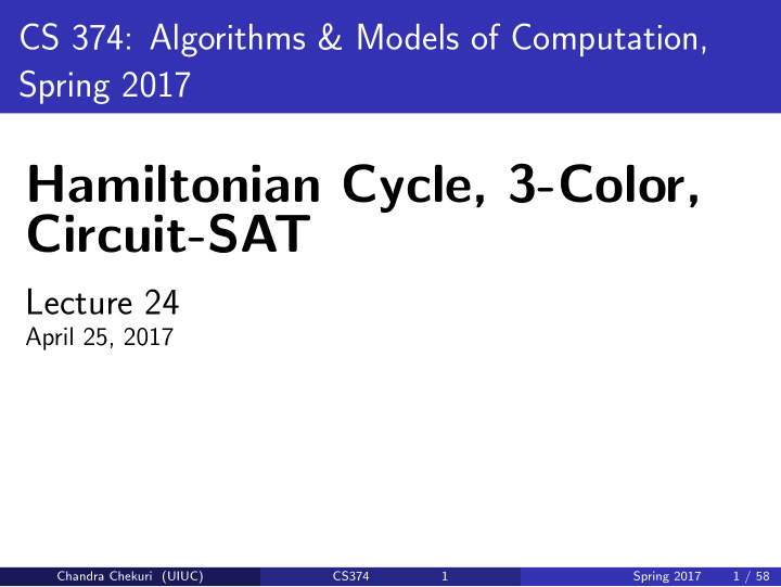 hamiltonian cycle 3 color circuit sat