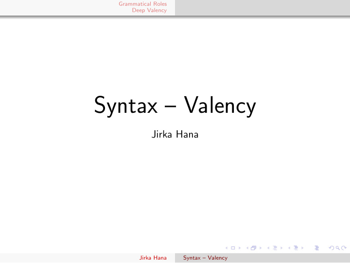syntax valency