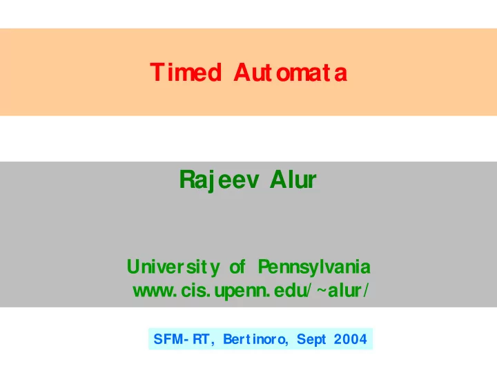 timed automata rajeev alur