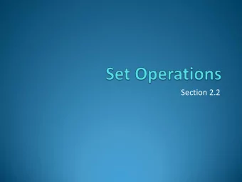 Section 2.2  Union  Definition : Let A and B be sets. The union of the sets A and B , denoted by