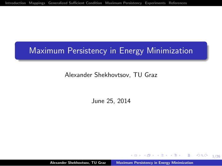 maximum persistency in energy minimization