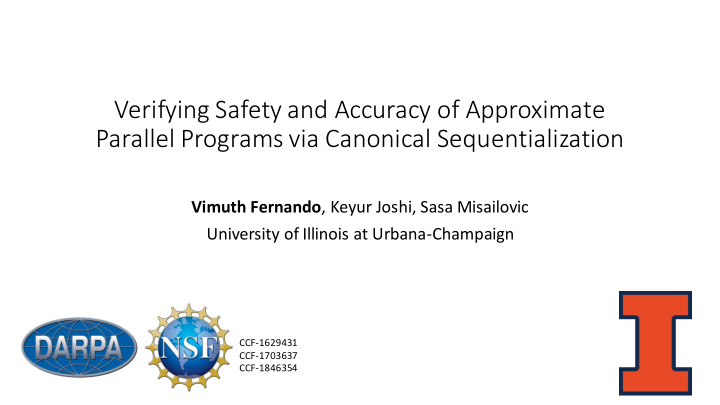 verifying safety and accuracy of approximate parallel