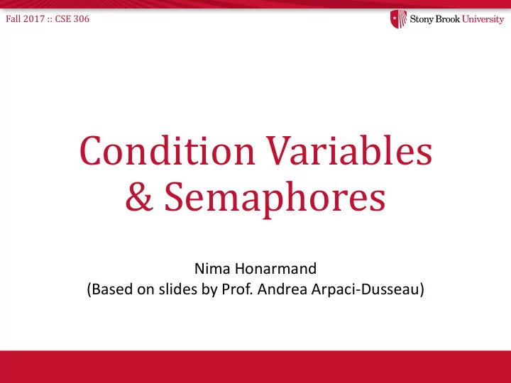 condition variables semaphores