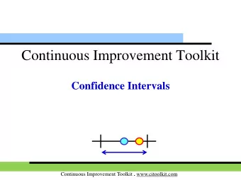 Continuous Improvement Toolkit  Confidence Intervals Continuous Improvement Toolkit .