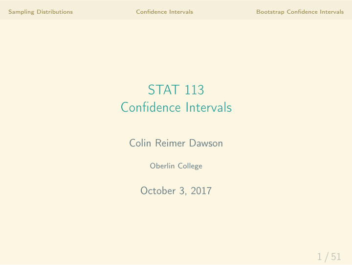 stat 113 confidence intervals