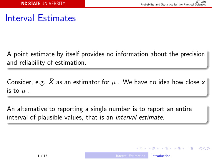 interval estimates