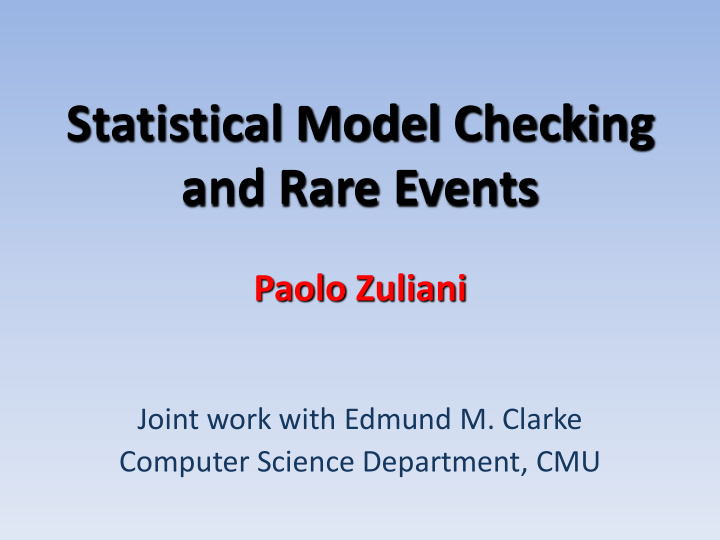 statistical model checking and rare events