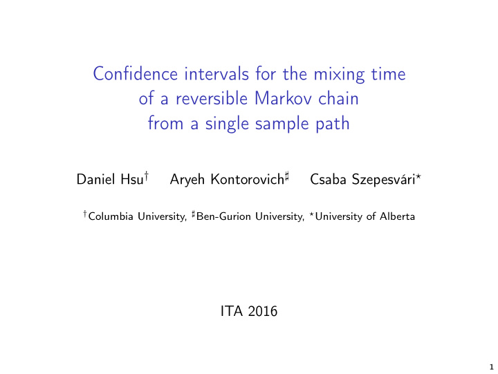 confidence intervals for the mixing time of a reversible