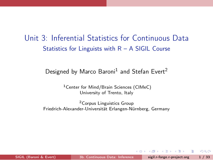 unit 3 inferential statistics for continuous data