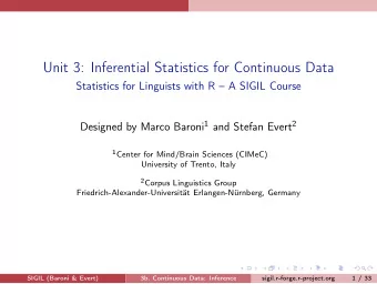 Unit 3: Inferential Statistics for Continuous Data  Statistics for Linguists with R  A SIGIL
