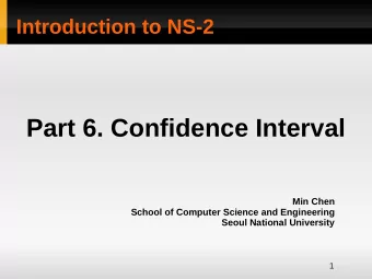 Part 6. Confidence Interval  Min Chen  School of Computer Science and Engineering  Seoul National