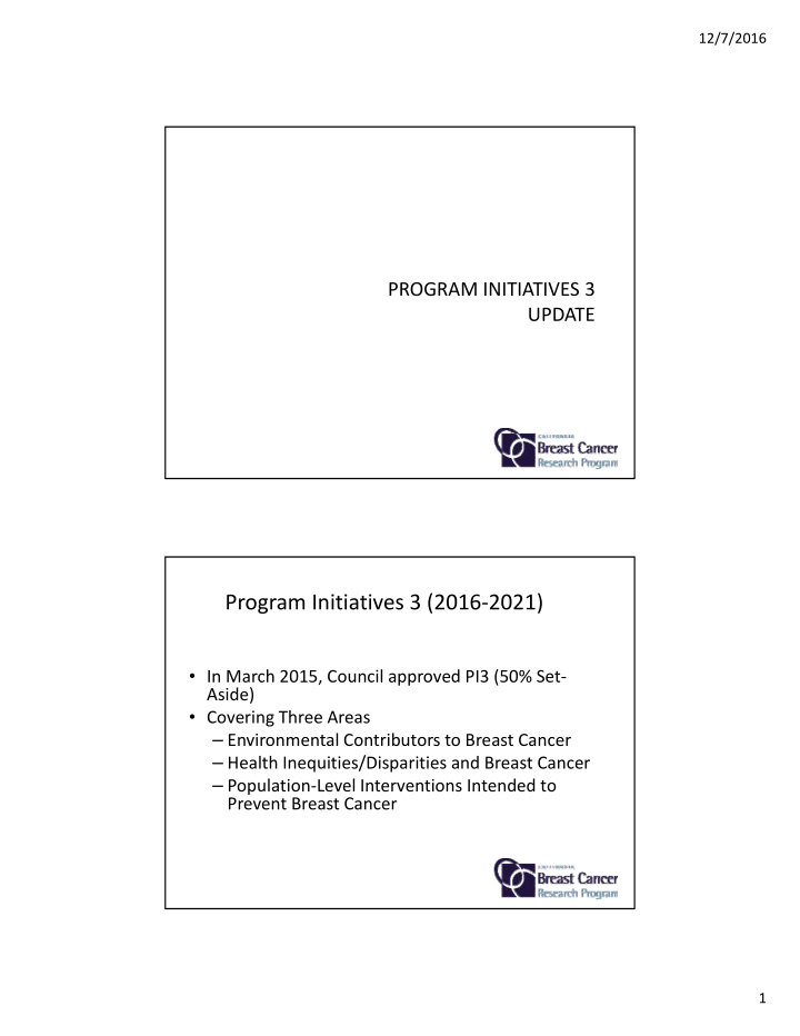 program initiatives 3 2016 2021