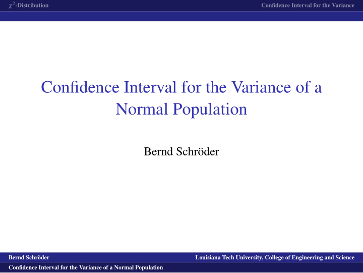 confidence interval for the variance of a normal