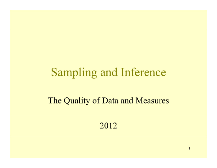 sampling and inference sampling and inference