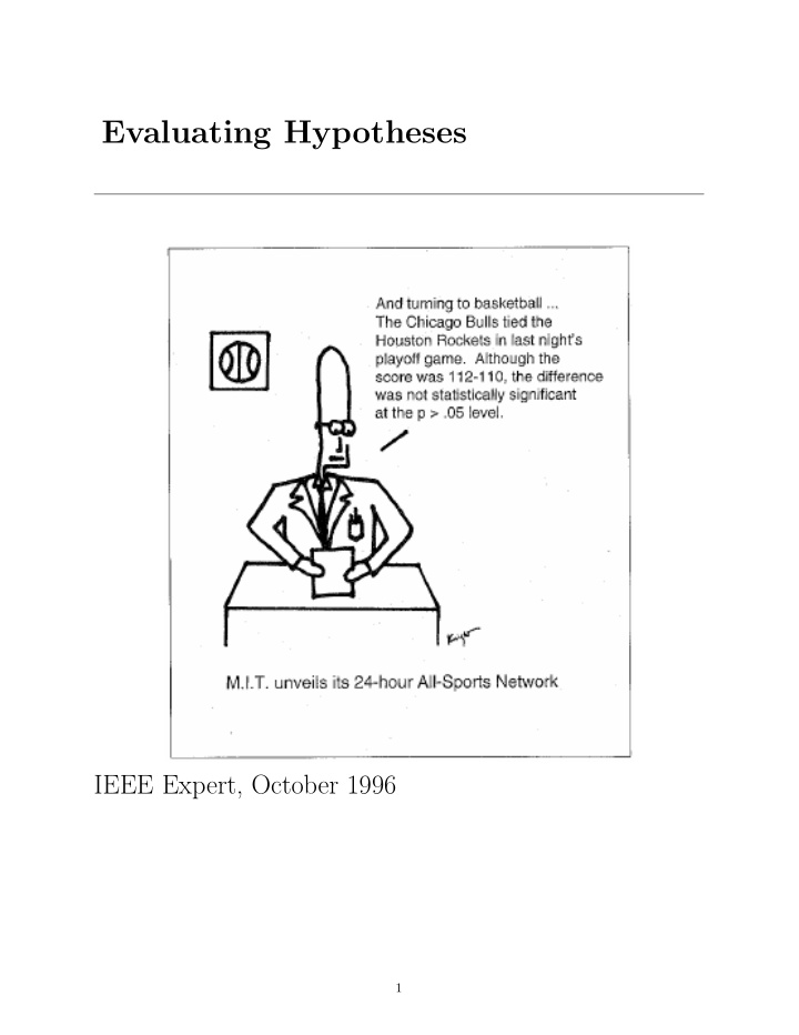 evaluating hypotheses
