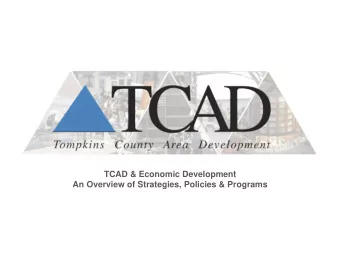 TCAD &amp; Economic Development  An Overview of Strategies, Policies &amp; Programs  TCADs