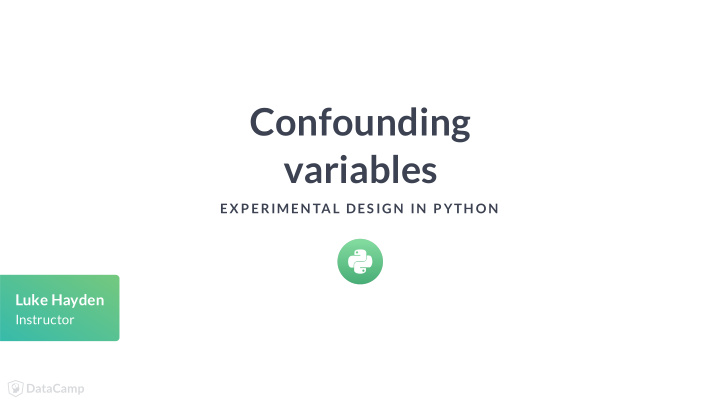 confounding variables