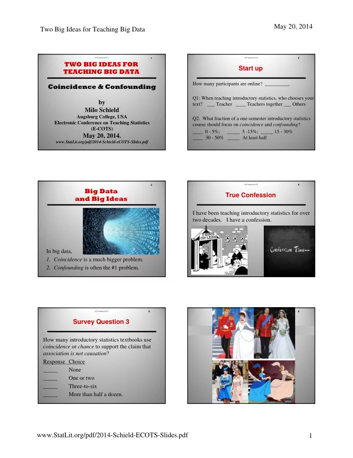 may 20 2014 two big ideas for teaching big data