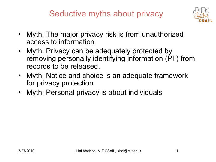 seductive myths about privacy