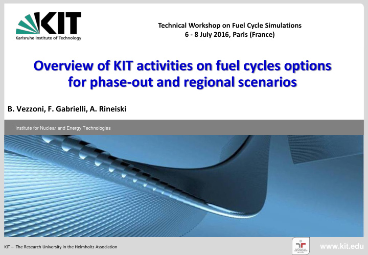 overview of kit activities on fuel cycles options for