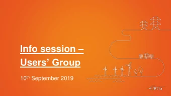 Info session  Users  Group 10 th September 2019  Contents  1. Introduction  2. Balancing  3.