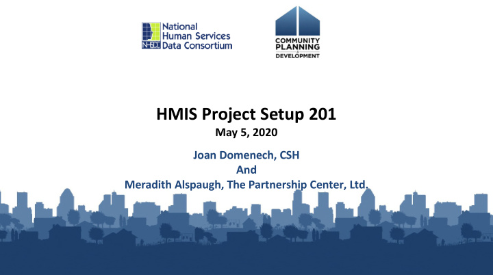 hmis project setup 201