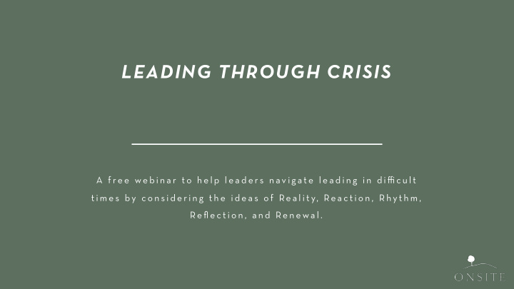 leading through crisis