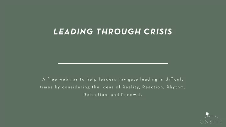 leading through crisis