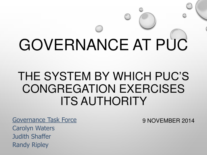 governance at puc