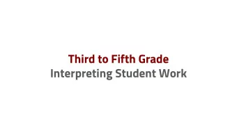 Third to Fifth Grade  Interpreting Student Work  Task: Cookie Dough  Chocolate Chip  Cookie Dough